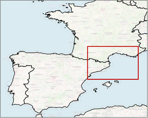 Location of the case (France and Spain) in a map.