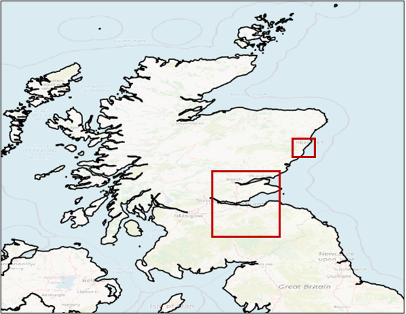 Location of the case (Scotland) in a map.