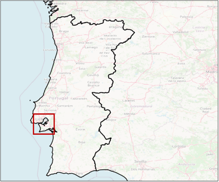 Location of the case (Lisbon, Portugal) in a map.
