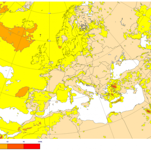 Probability of 10m wind gust >15 m/s - 11 Jul 2017, 00 UTC T+360 Valid: 26 Jul 2017, 00 UTC