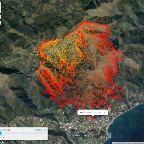 PROPAGATOR output of Burned area scenario on local domain