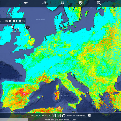 RISICO output of Rate of Spread on european domain (run on 2017-07-31 00:00)