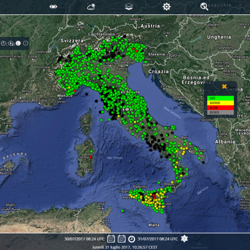 Early warning fire danger (on 2017-07-31 10:20)