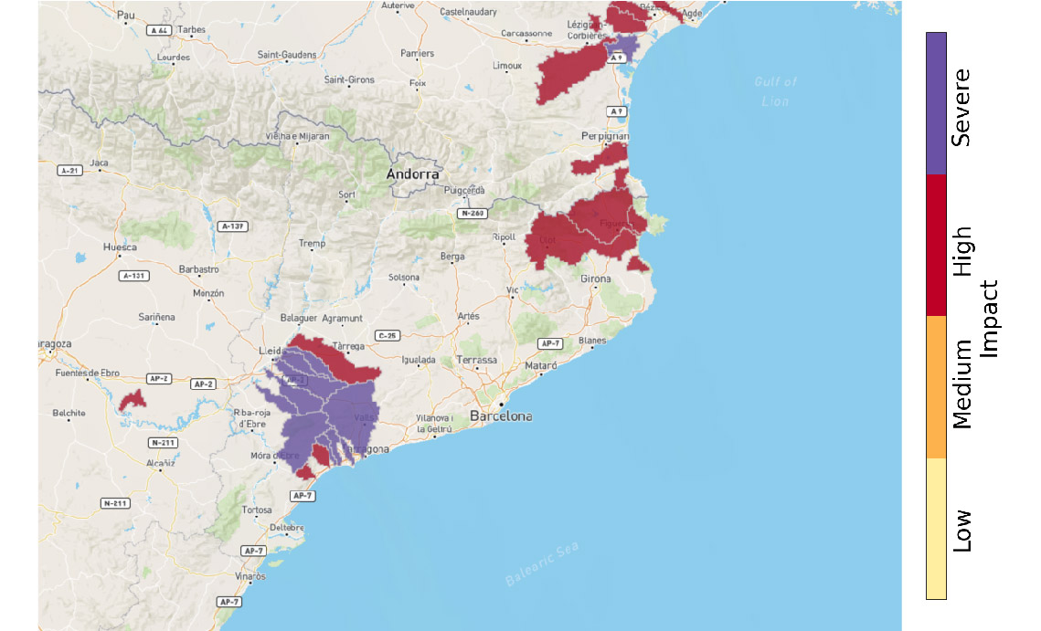 Flash flood impact map.